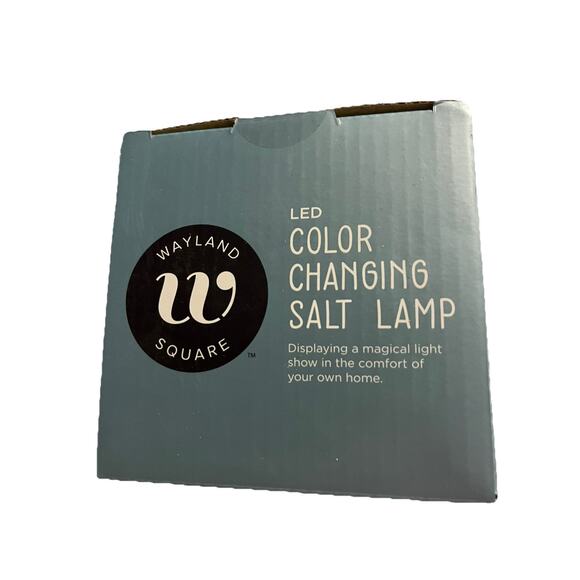 Wayland Square LED Color Changing Salt Lamp On A Wooden Base USB Powered - NWOT - Picture 5 of 6